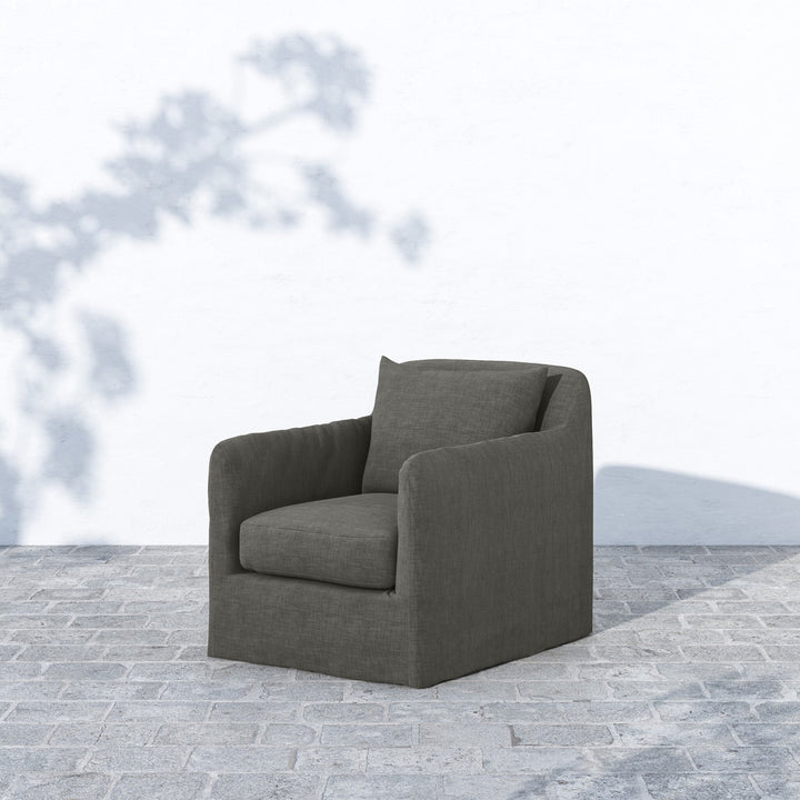 Dave Outdoor Slipcover Swivel Chair