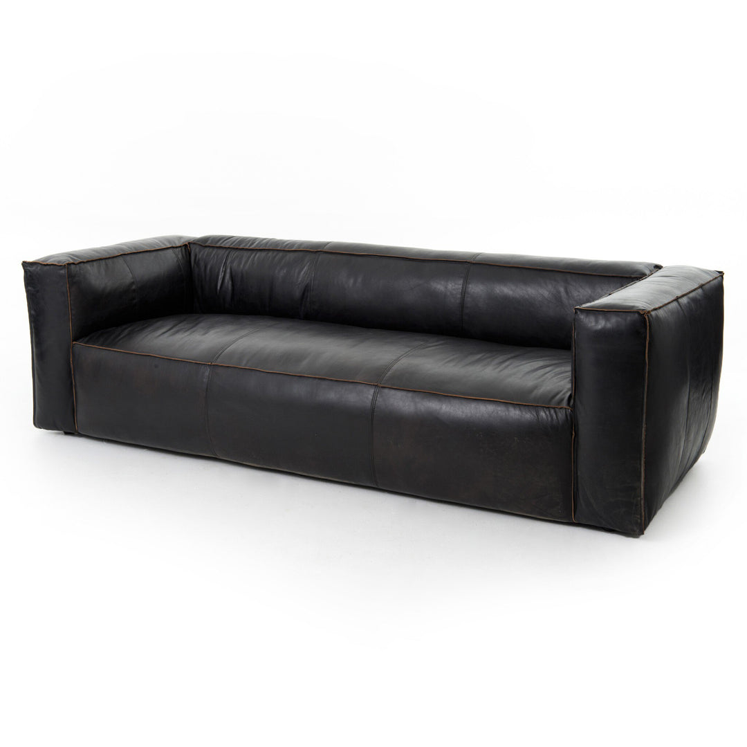 Black Reverse Stitch Sofa